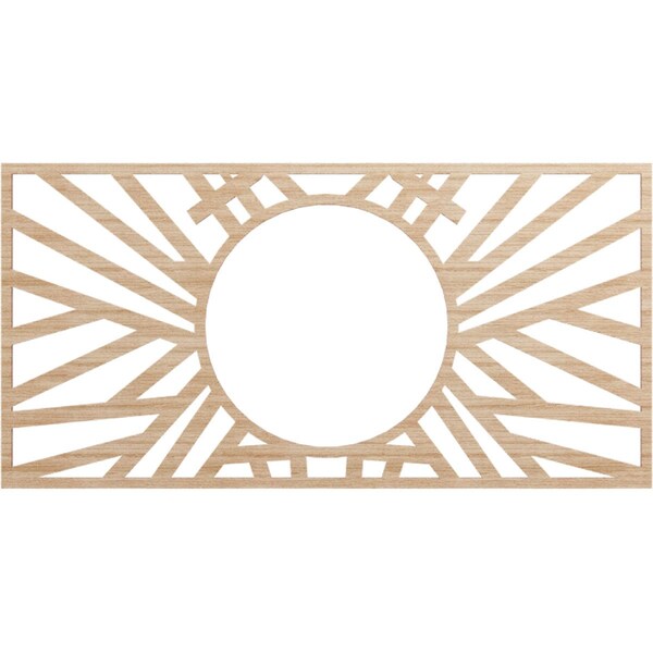 Ekena Millwork Hoover Wood Fretwork Pierced Ceiling Medallion, Alder, 28"W x 14"H x 10 3/8"ID x 3/8"T CMWP28X14X0375HOAL - main